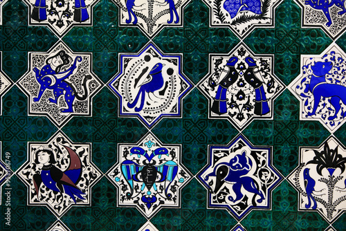 Replica of Kubad Abad Palace Tiles - Konya: Seljuk Art with Mythological Motifs in Turquoise and Blue