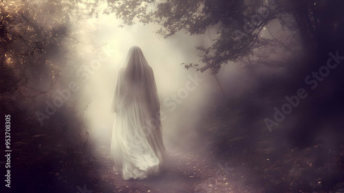A woman in a white dress wa...