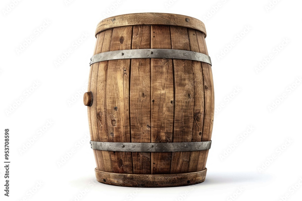 Wooden oak barrel isolated on white background. Wooden oak barrel isolated on white background.