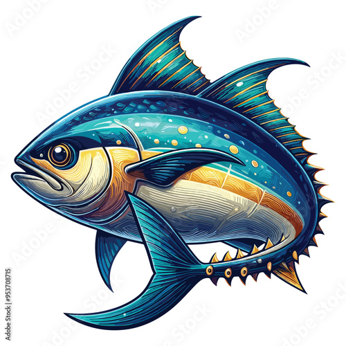 Cute Tuna fish Vector Cartoon illustration