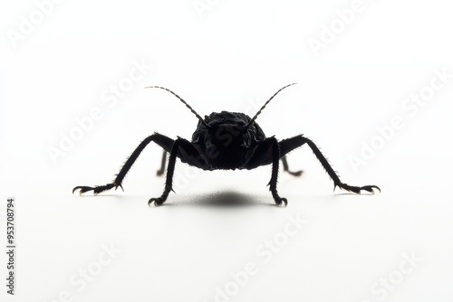 A silhouette of an insect against a white background, emphasizing its shape and features.