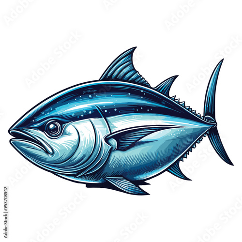 Cute Tuna fish Vector Cartoon illustration