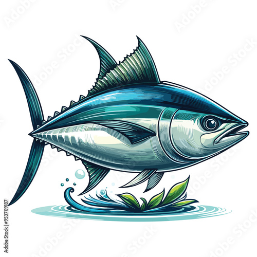 Cute Tuna fish Vector Cartoon illustration