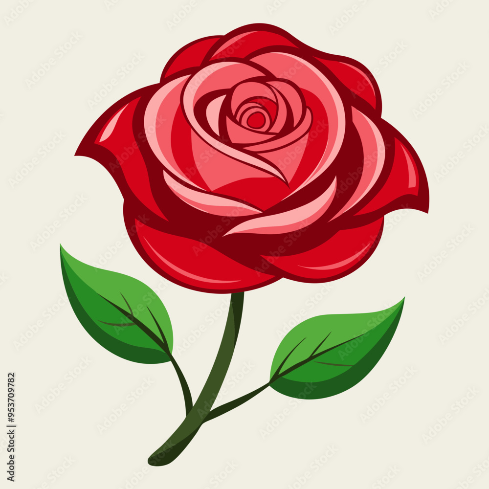 red rose isolated on white background