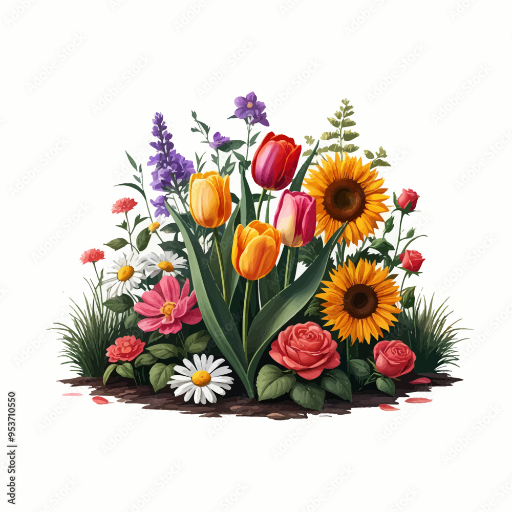 Obraz premium bouquet of flowers on white