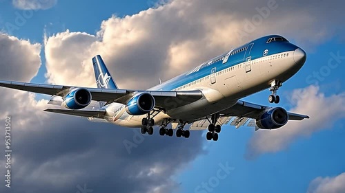 Jumbo jet flying in the sky footage