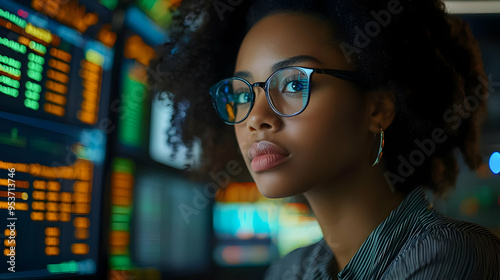 A woman with glasses looks ...