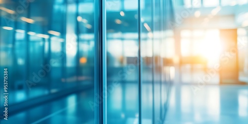 Blurred Glass of Corporate Office Building in Business District