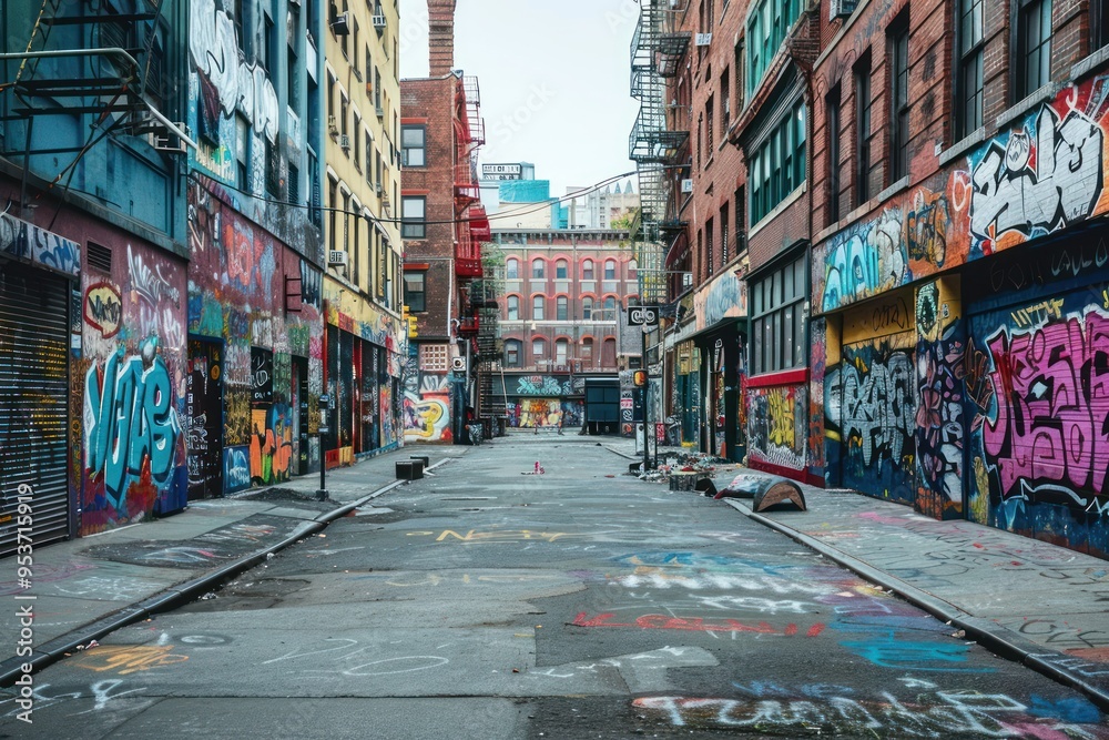 Fototapeta premium Graffiti Alleyway in the City