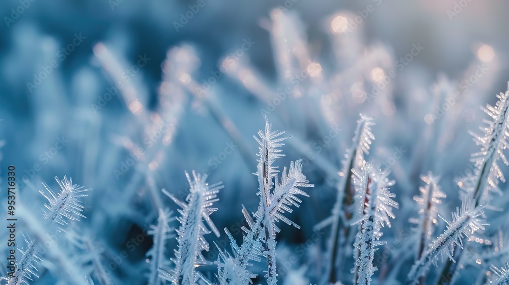 Macro close up of rime ice on plants in winter. Macro close up of rime ice on plants in winter.