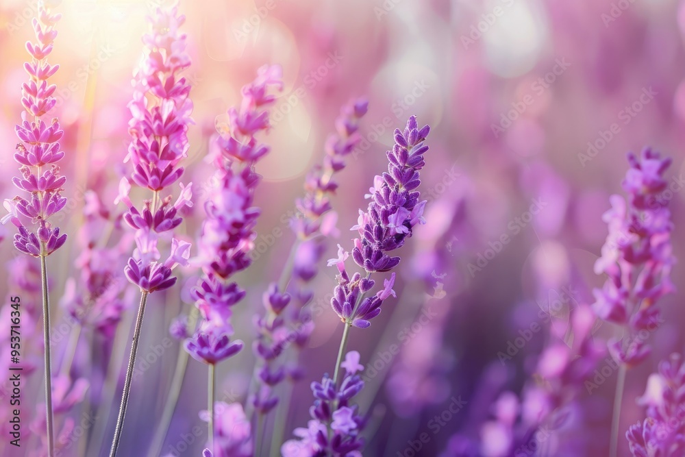 Naklejka premium Radiant Orchid Lavender Field in Provence France