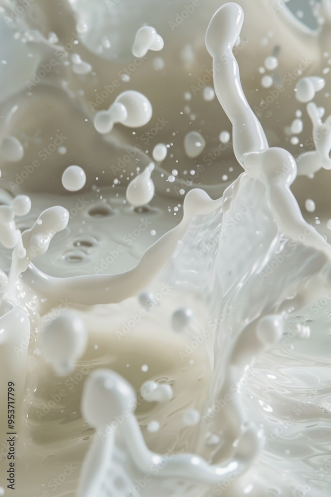 This image captures the dynamic movement of milk foam as it splashes and sprays upwards from a container, creating a visually appealing texture. This image captures the dynamic movement of milk foam as it splashes and sprays upwards from a container, creating a visually appealing texture.