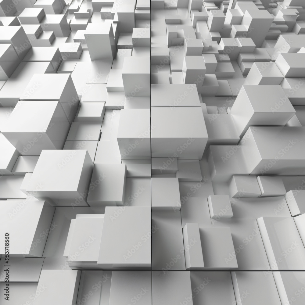 3D abstract background with extruding cubes design 3D abstract background with extruding cubes design