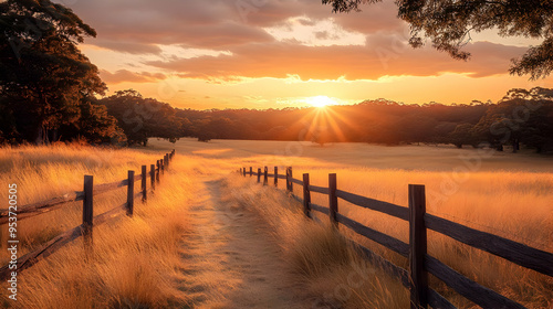 A wooden fence runs through...