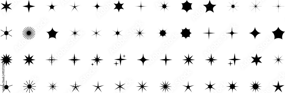 Star icons. Twinkling stars. Sparkles, shining burst. Christmas or New Year vector symbols. Star icons. Twinkling stars. Sparkles, shining burst. Christmas or New Year vector symbols.