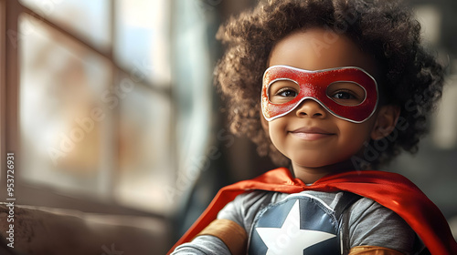 A young child dressed as a ...