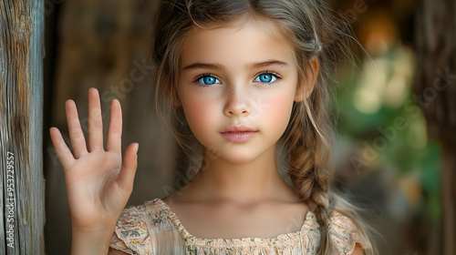 A young girl with blue eyes...