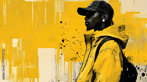 A young man in a yellow jac...