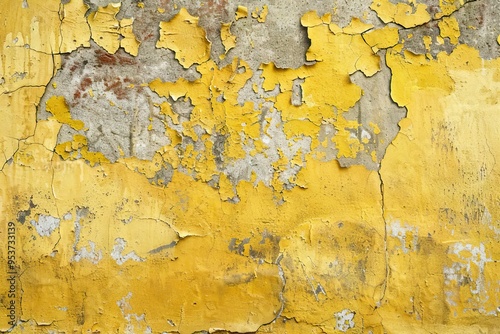 Yellow grunge wall for texture background