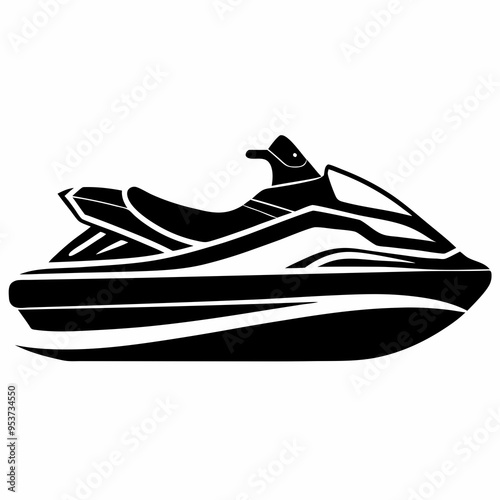 Jet ski Black silhouette