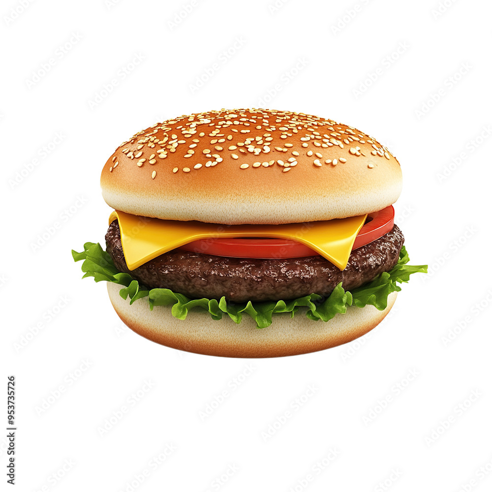 Classic Cheeseburger with Sesame Seed Bun Classic Cheeseburger with Sesame Seed Bun
