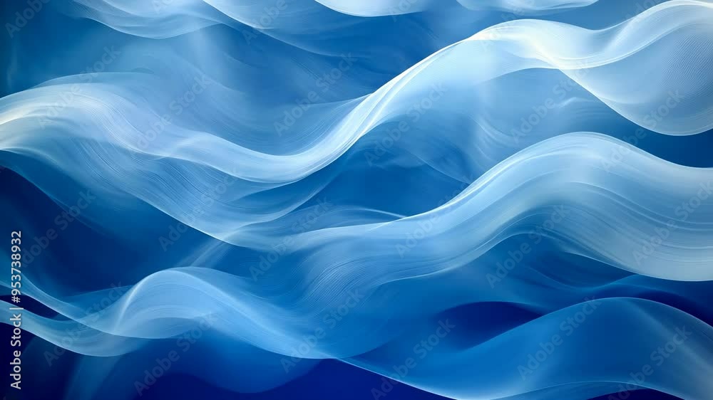 Waves of blue water with gentle movement captured in serene light during a calm afternoon at the beach