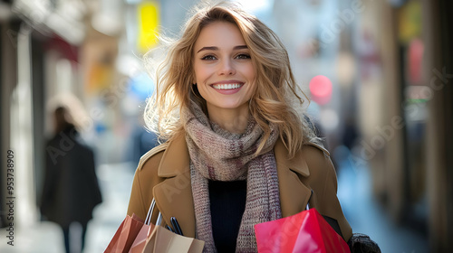 A young woman smiles happil...