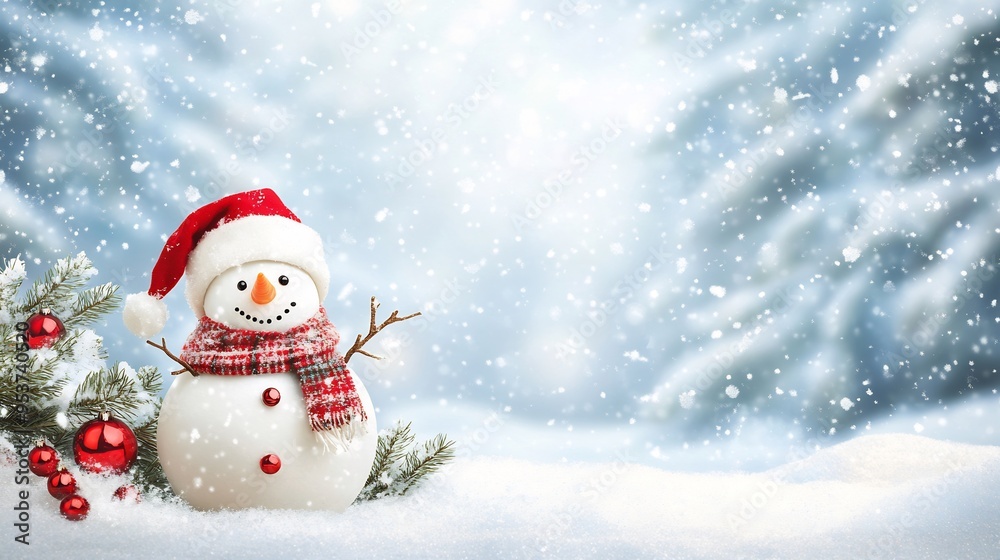 Smiling Snowman in a Winter Wonderland Smiling Snowman in a Winter Wonderland