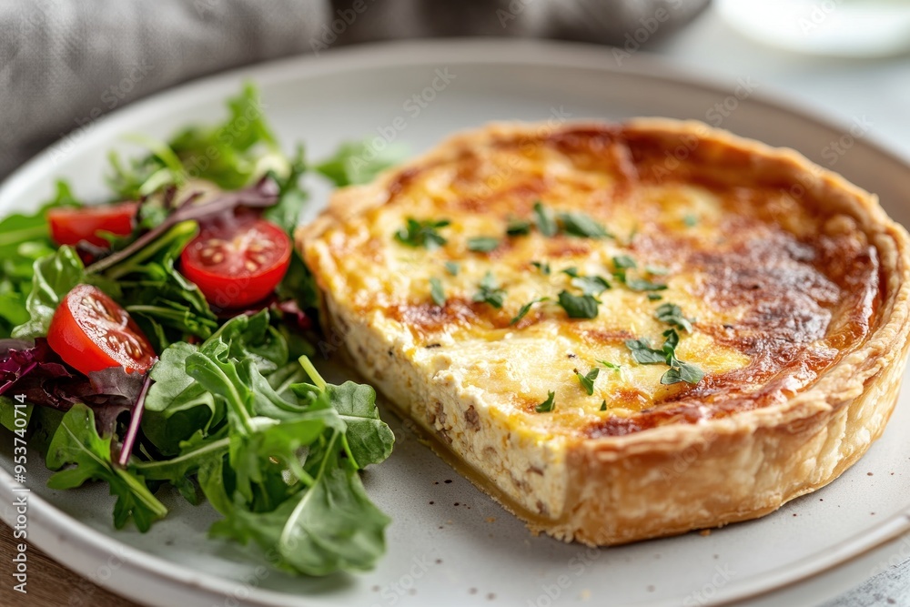 Delicious Quiche Lorraine with a Side of Salad Delicious Quiche Lorraine with a Side of Salad