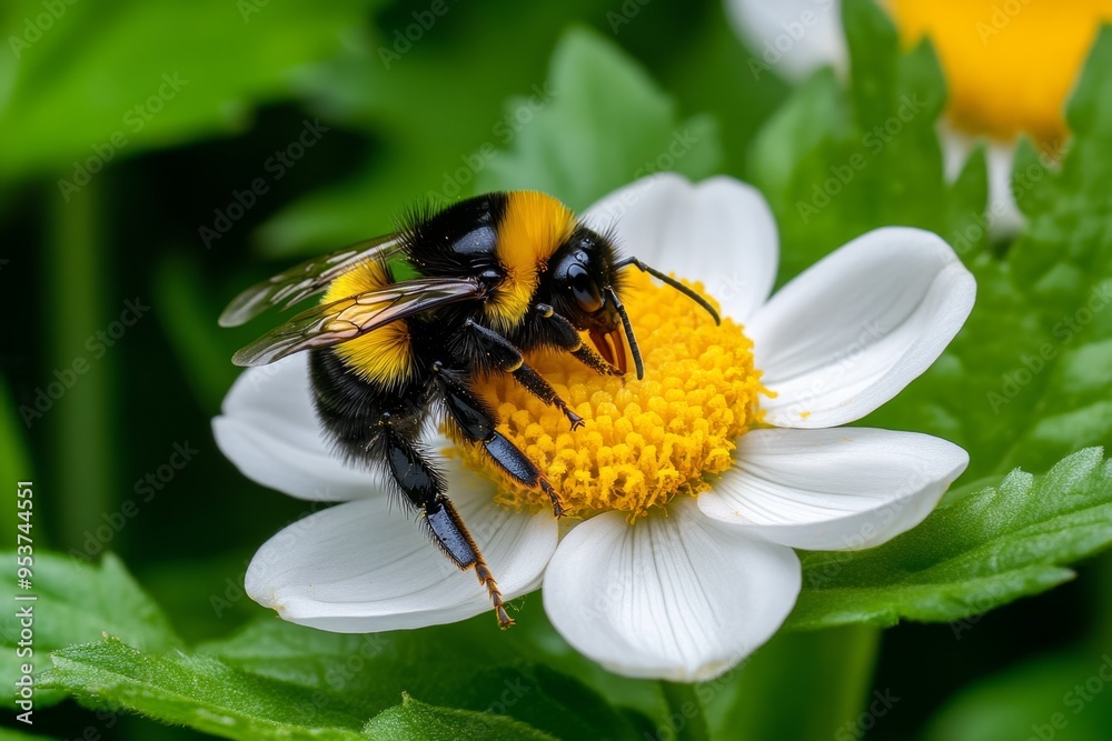 Bumblebees, early risers, first on the flowers greet the morning with their essential work Bumblebees, early risers, first on the flowers greet the morning with their essential work