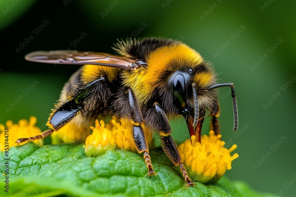 Bumblebees, fuzzy and round, busy pollinators buzz from flower to flower, helping gardens thrive Bumblebees, fuzzy and round, busy pollinators buzz from flower to flower, helping gardens thrive