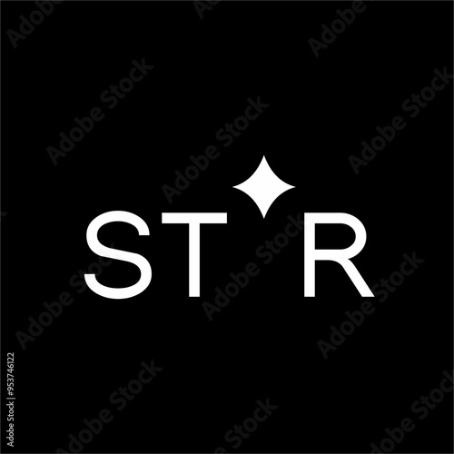 Design the word "Star" with a star illustration on the letter A.