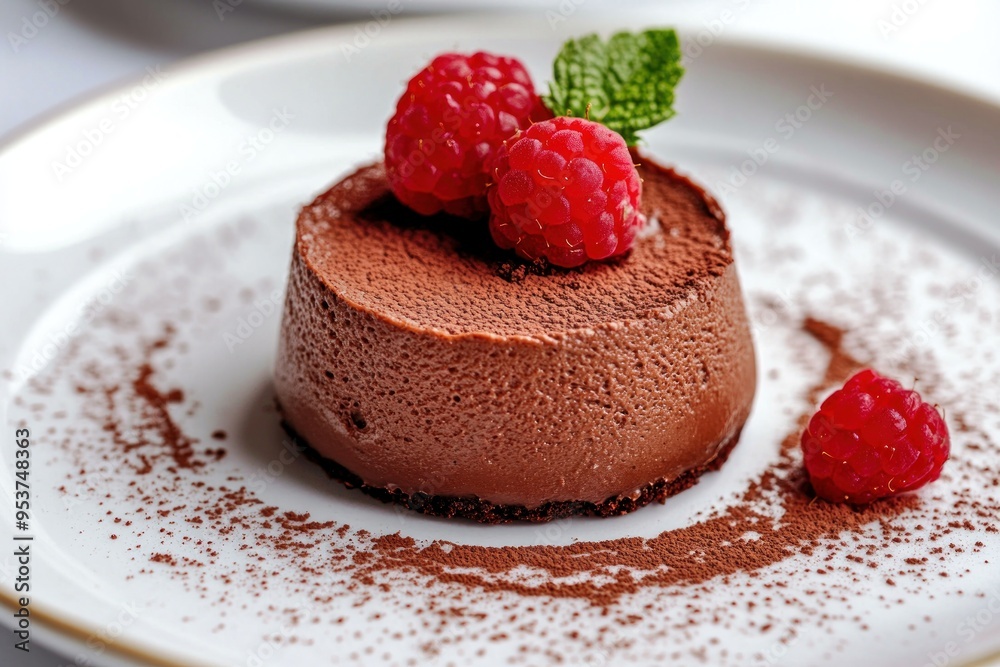 Chocolate Mousse Dessert with Raspberries Chocolate Mousse Dessert with Raspberries
