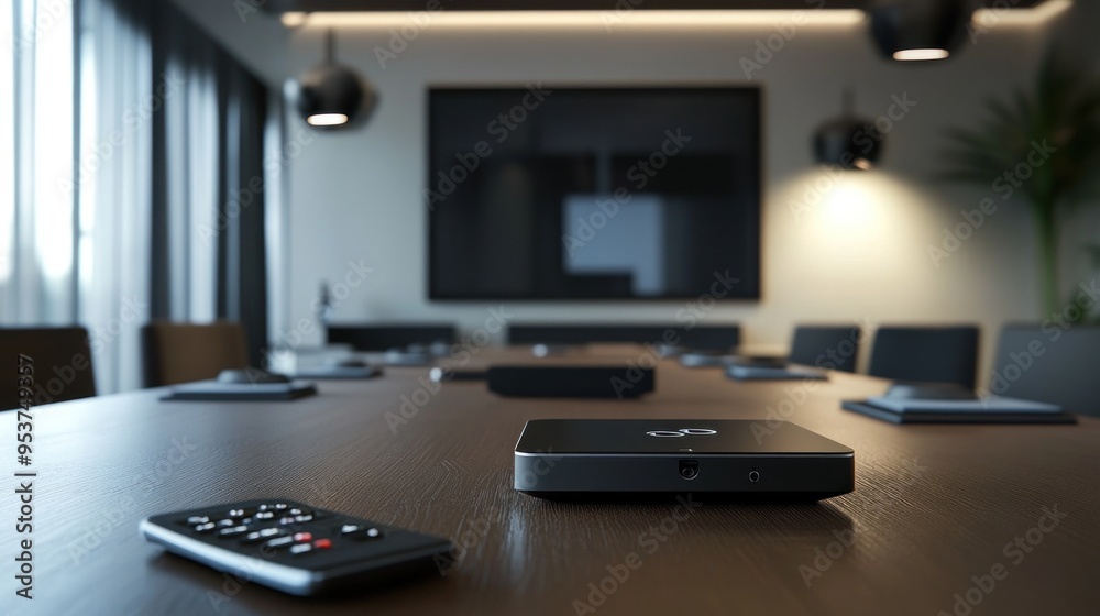 Modern Conference Room with Black Technology Device Modern Conference Room with Black Technology Device