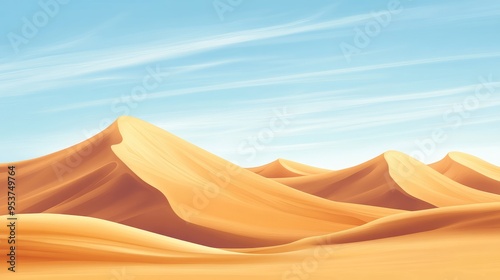 Beautiful desert scenery with swirling sand, set against a realistic backdrop of vast dunes and endless horizons