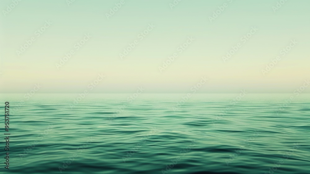 A minimalist background featuring a gradient of green shades, evoking a calm ocean or sky.