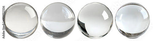 Four Crystal Balls in a Row Against a Black Background