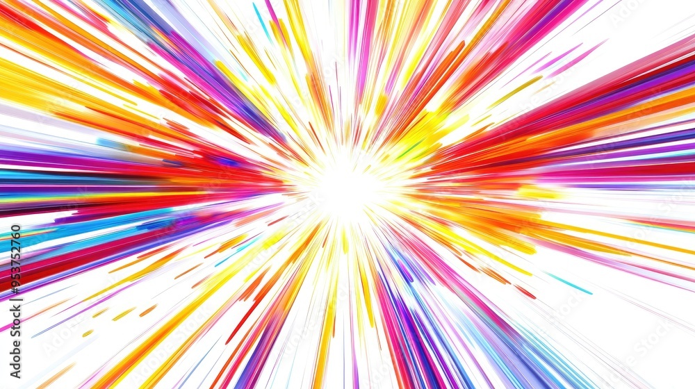 Dynamic exploding star pattern featuring red, yellow, blue, and purple lines, radiating outward on a white background, enriched with a gradient effect Dynamic exploding star pattern featuring red, yellow, blue, and purple lines, radiating outward on a white background, enriched with a gradient effect