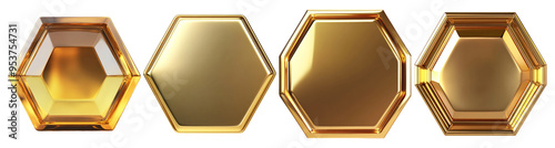 Four Golden Geometric Shapes