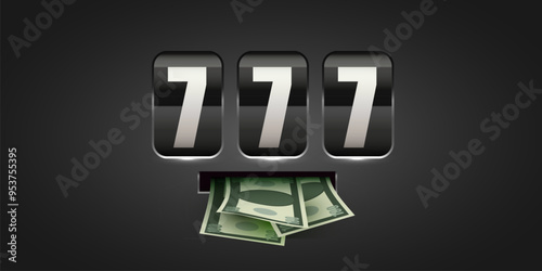 Slot machine wins the jackpot. 777 Big win concept. Casino jackpot.