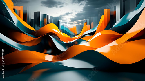 Abstract 3D rendering of or...
