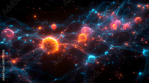 Abstract 3D rendering of gl...