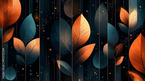 Abstract art featuring teal...