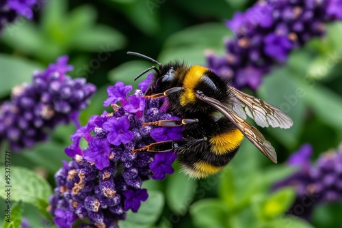 Bumblebees, buzzing over thyme, fragrant herbs add to the sensory experience of the garden