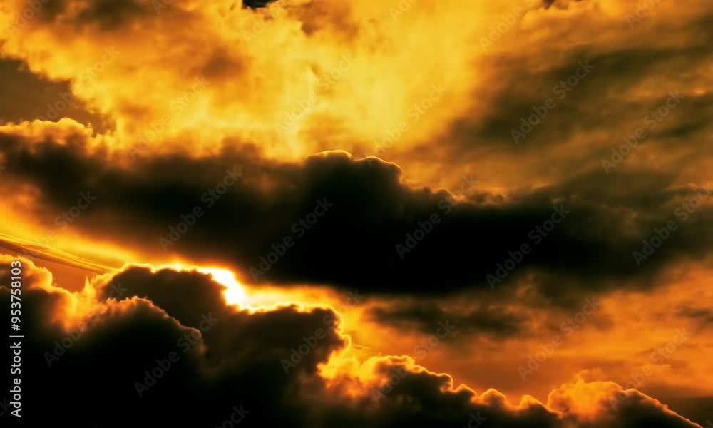 Intense sunlight bursting through vibrant yellow clouds Intense sunlight bursting through vibrant yellow clouds