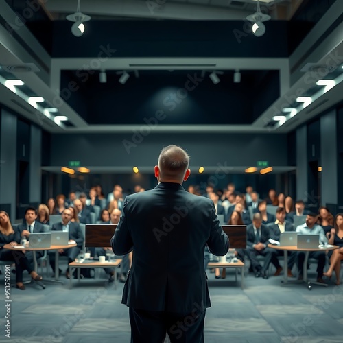 Wallpaper Mural Businessman Speaking at a Conference Torontodigital.ca