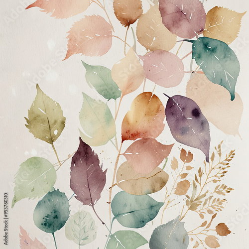 pattern with leaves with Generative ai