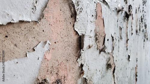 Close Up of Paint Peeling on Concrete Wall Background