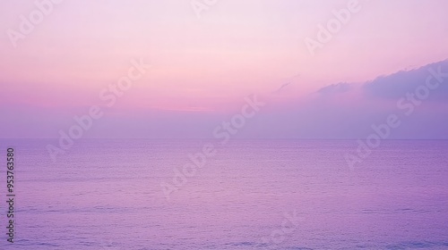 Peaceful Purple Sunset Over the Ocean