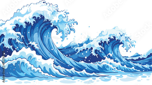 sea waves pattern, vector art, illustration 